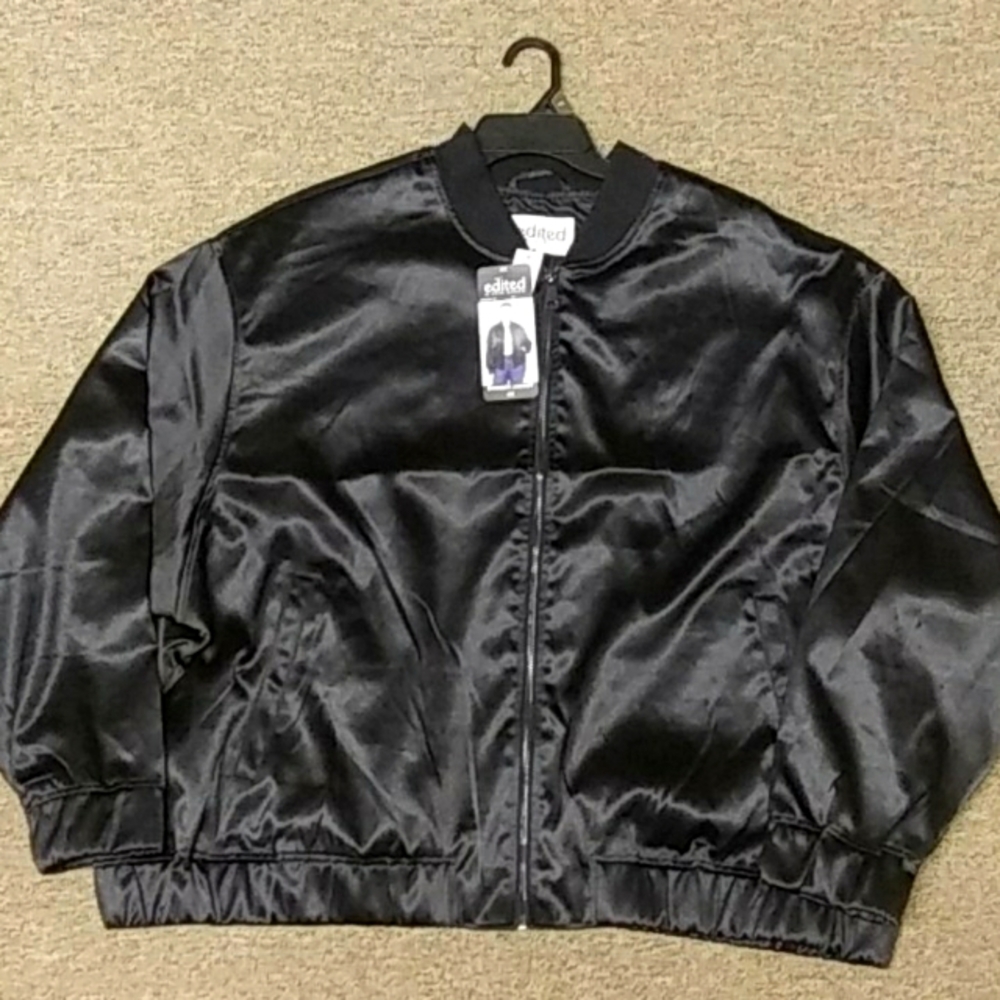 Bomber Jacket - Black, Size: 4X